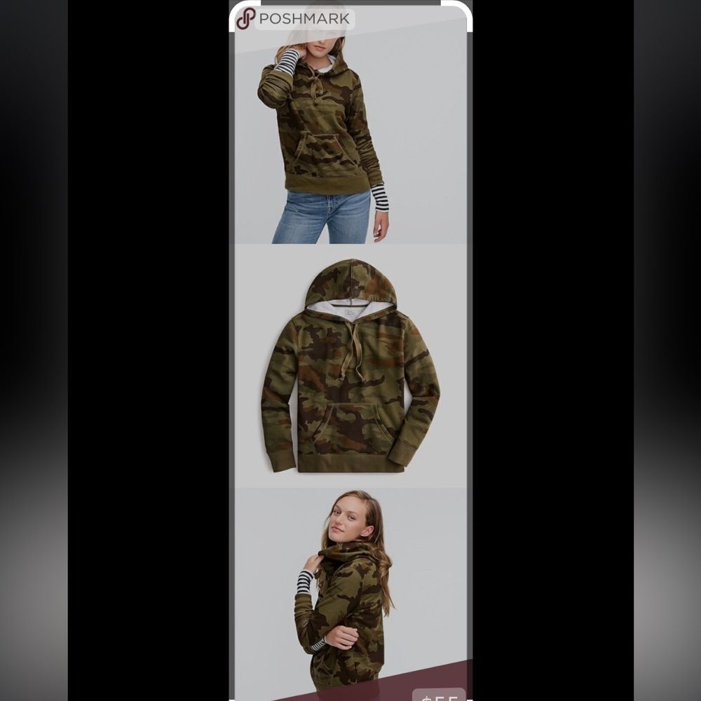 Jcrew camo sweatshirt EUC